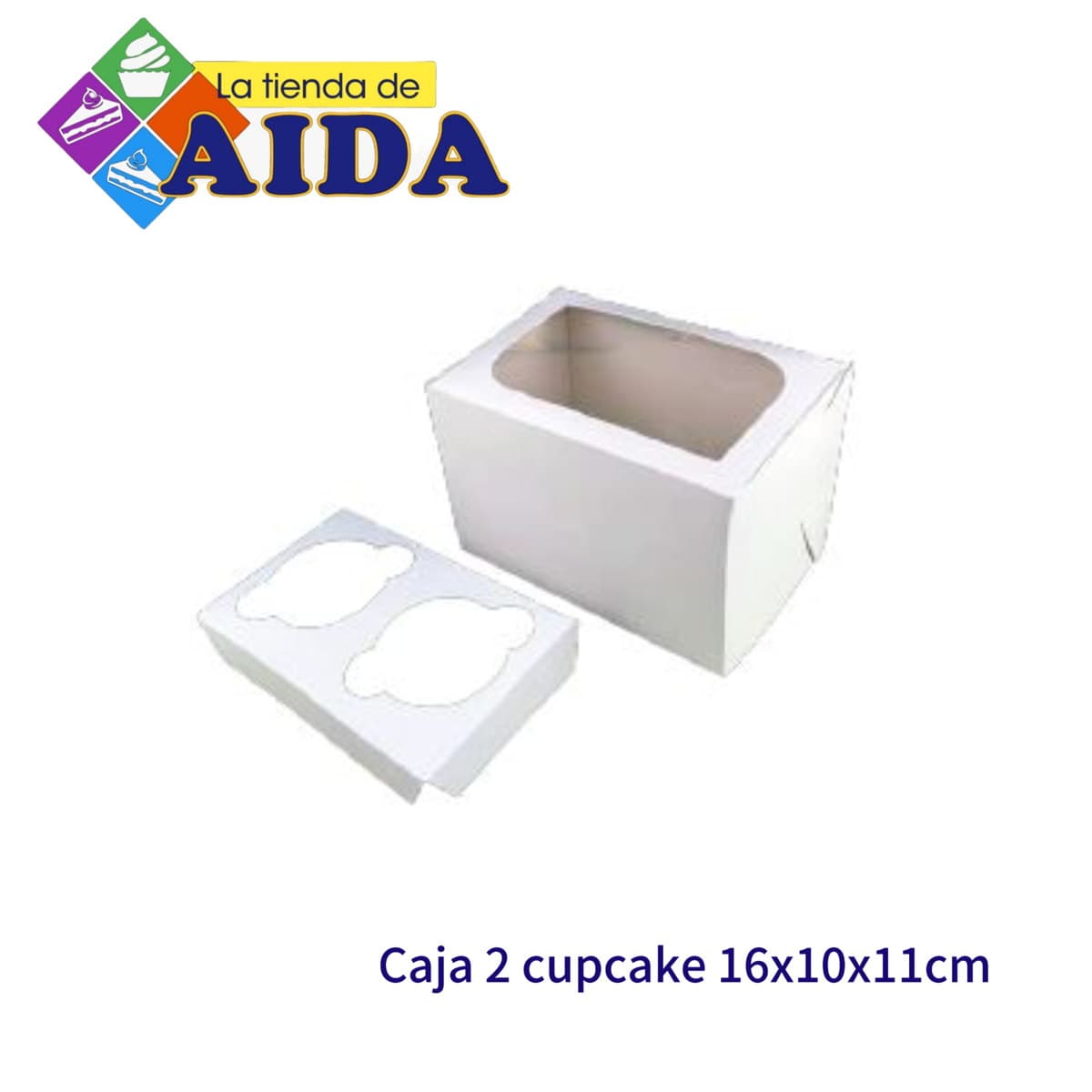 Caja para cupcakes - 2 cavidades