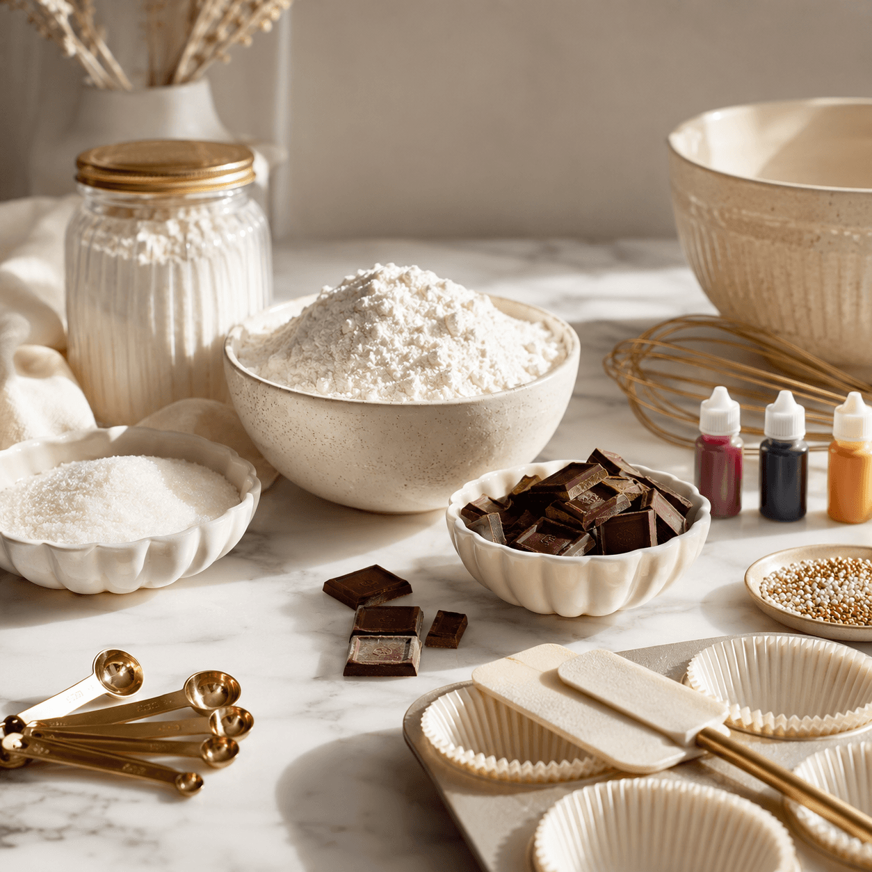 Insumos e ingredientes de pastelería, imagen ilustrativa