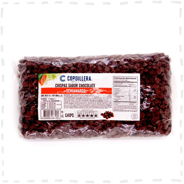 Chips sabor a chocolate semiamargo horneable Cordillera 1 kg
