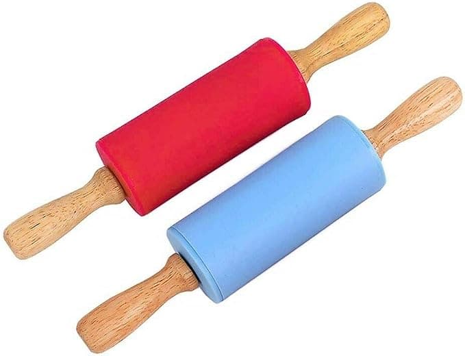 Rodillo silicone mango madera 7"
