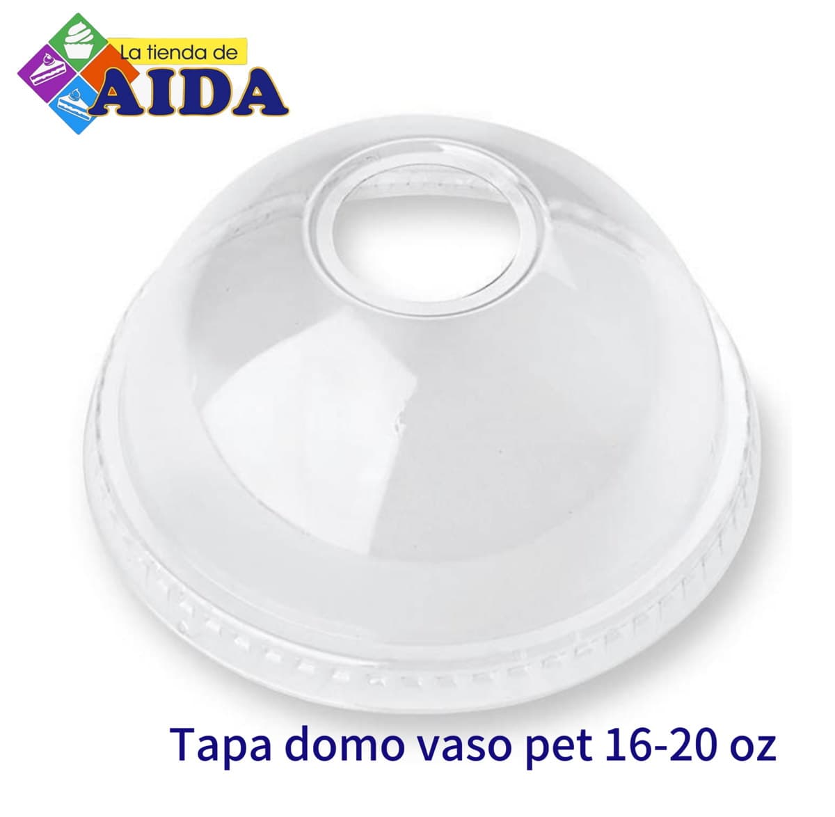 Tapa domo vaso pet 16-20 oz