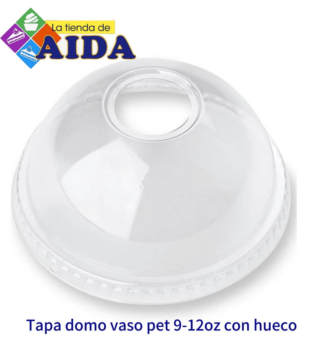 Tapa domo vaso pet 9-120z con hueco