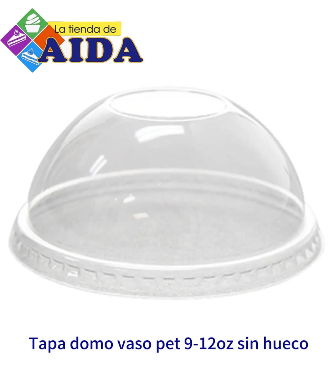 Tapa domo vaso pet 9-120z sin hueco