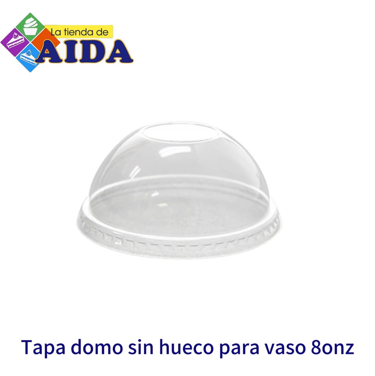 Tapa domo sin hueco para vaso 8onz