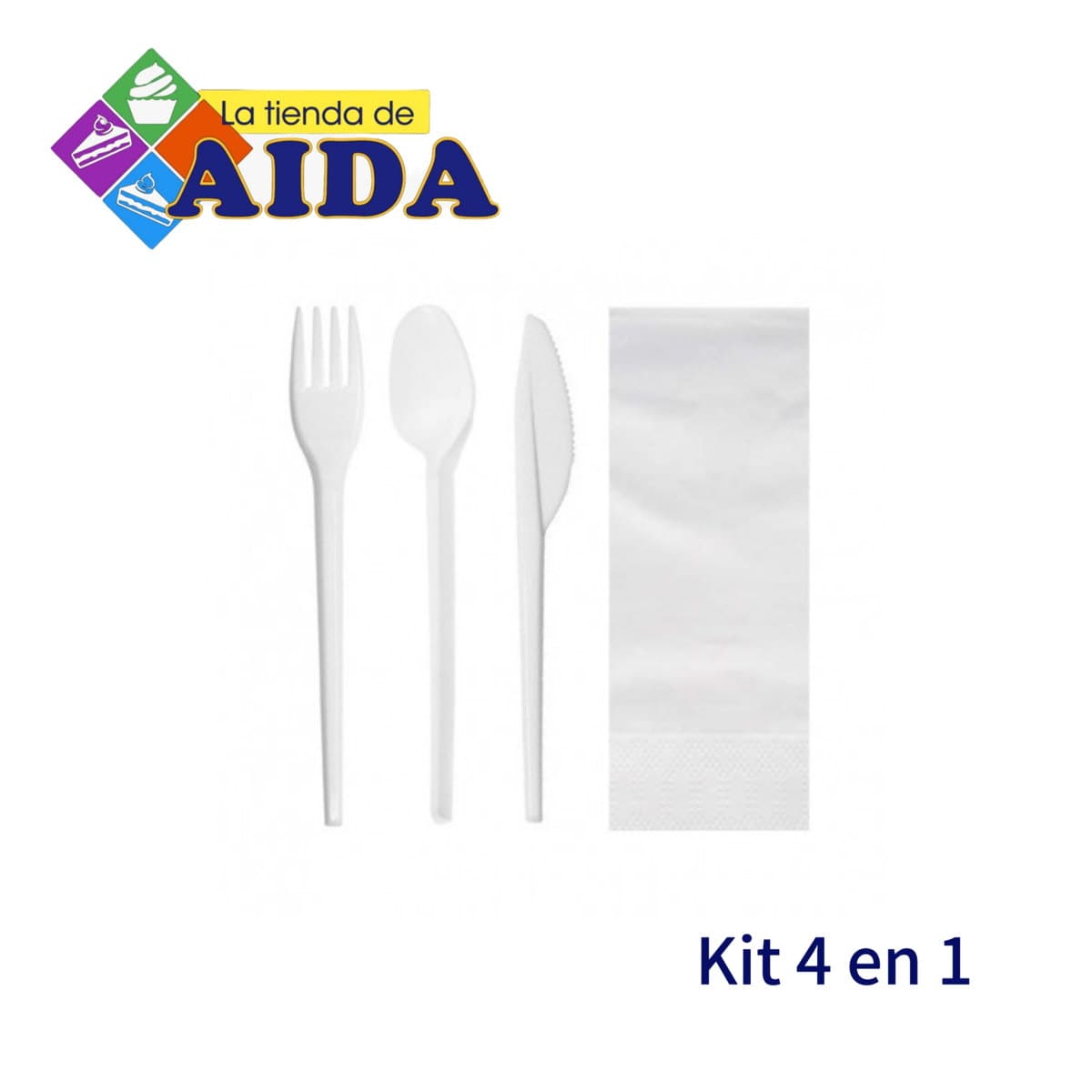 Kit 4 en 1 (tenedor, cuchara, cuchillo, servilleta)