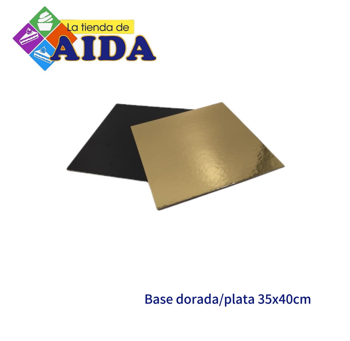 Base dorada/plata 35x40cm
