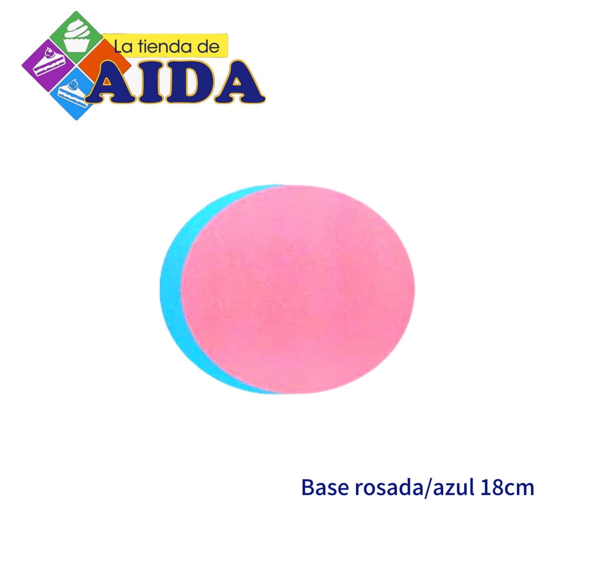 Base rosada/azul 18cm