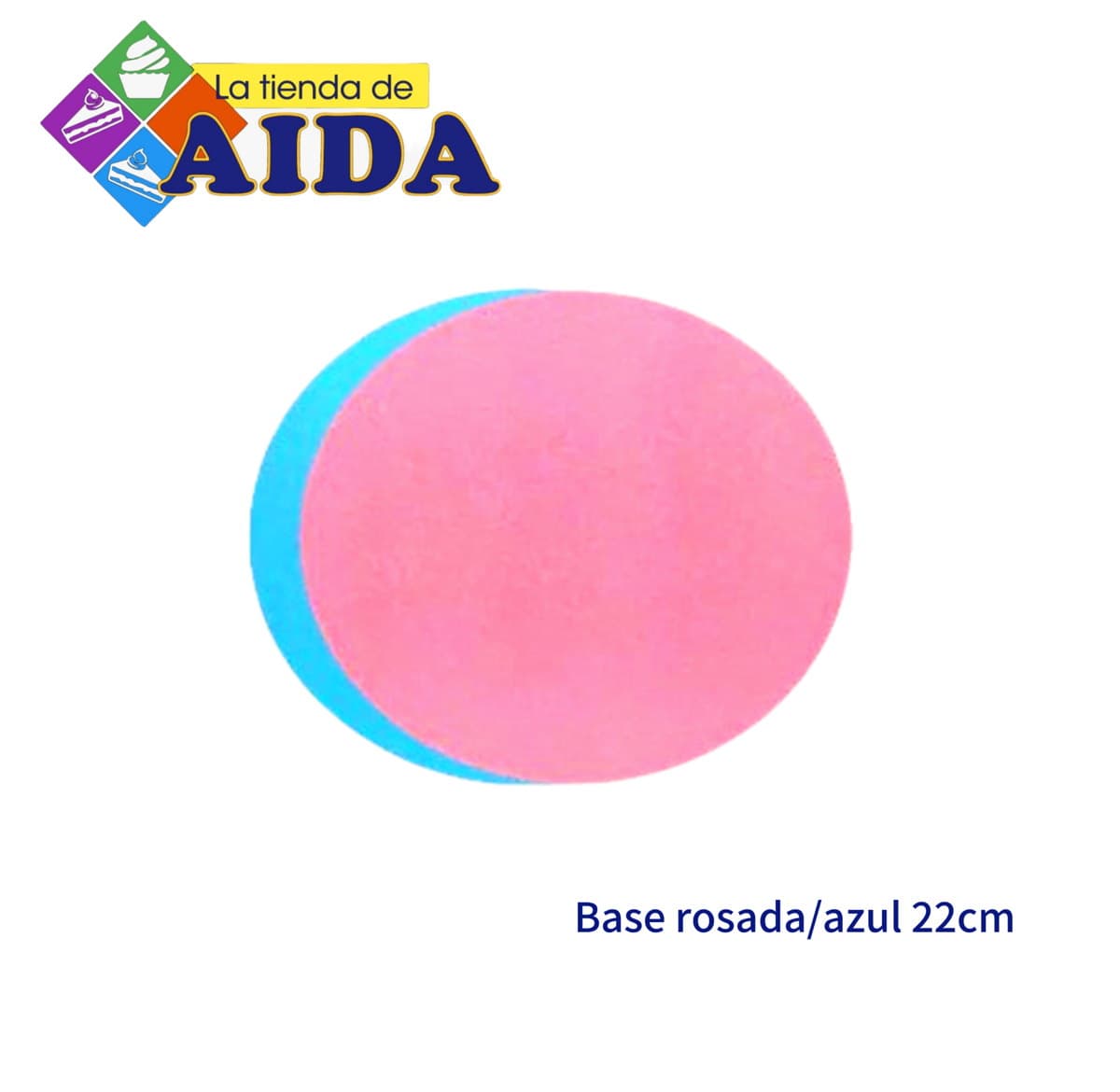 Base rosada/azul 22cm