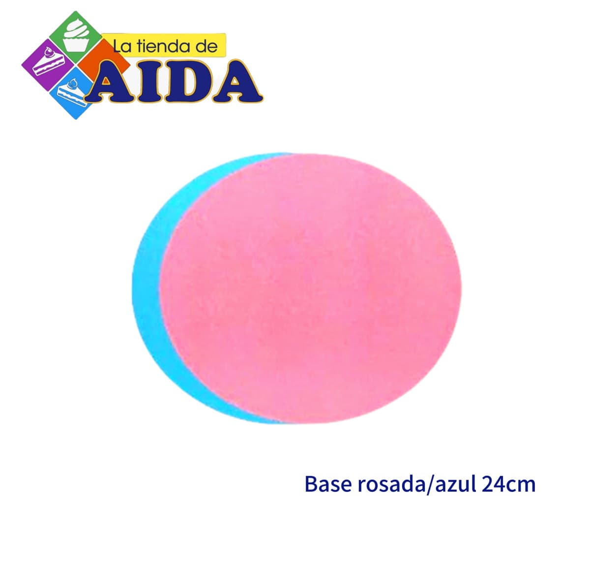 Base rosada/azul 24cm