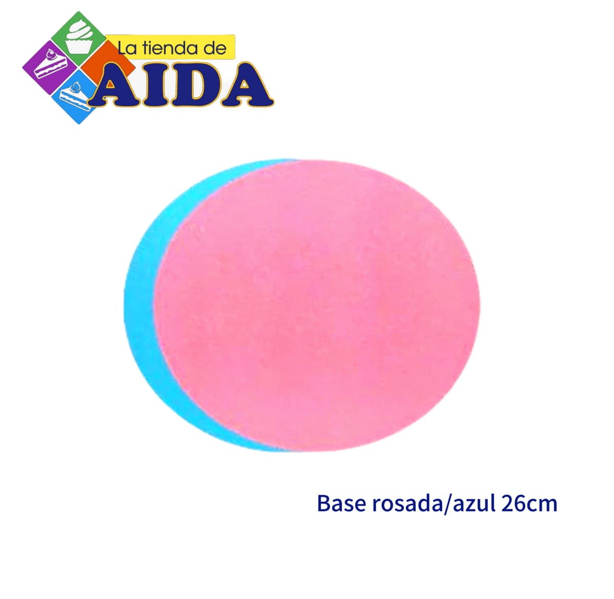 Base rosada/azul 26cm