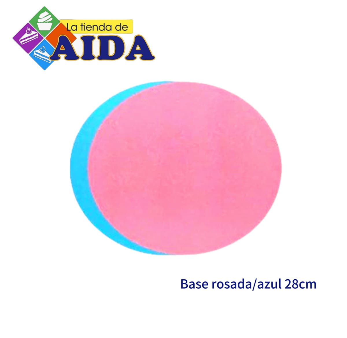 Base rosada/azul 28cm