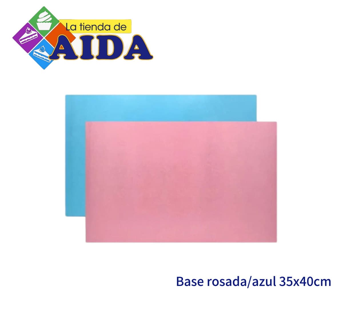 Base rosada/azul 35x40cm