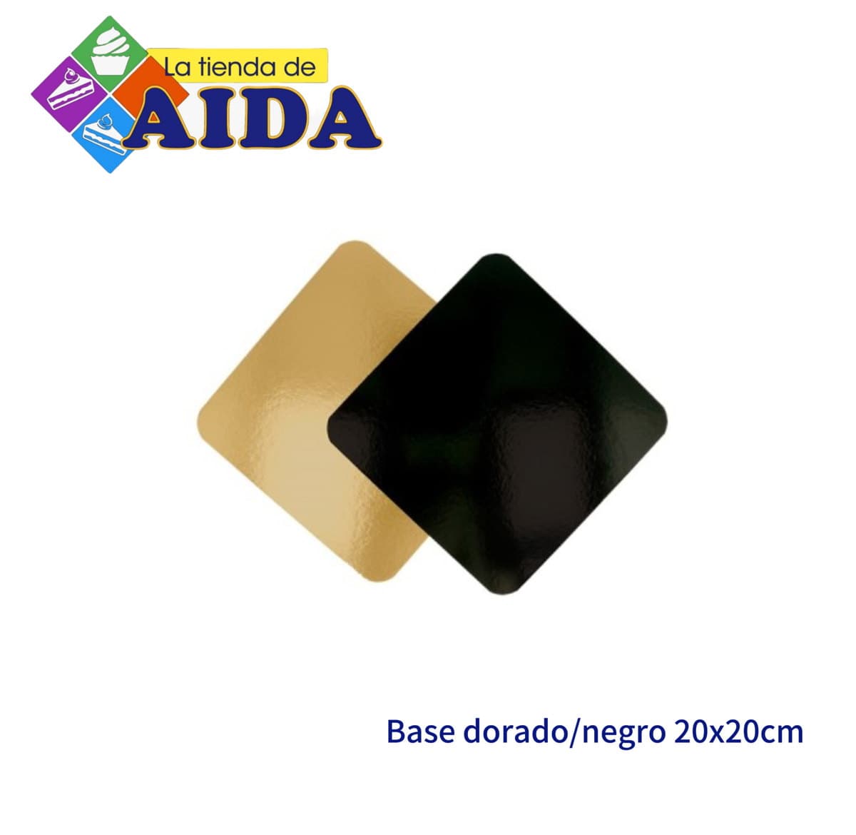 Base dorado/negro 20x20cm