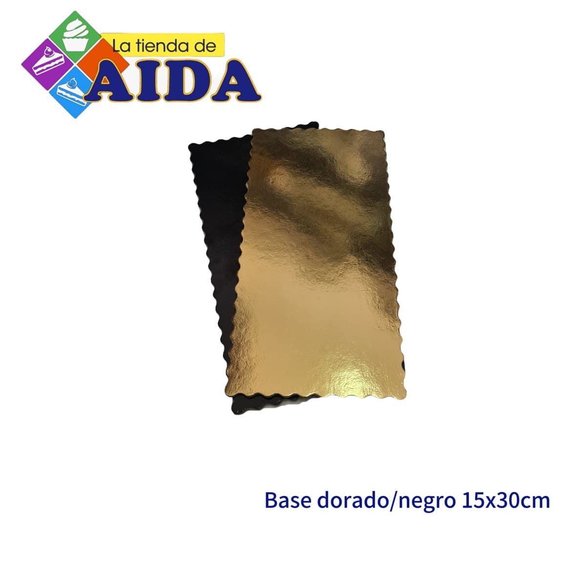 Base dorado/negro 15x30cm