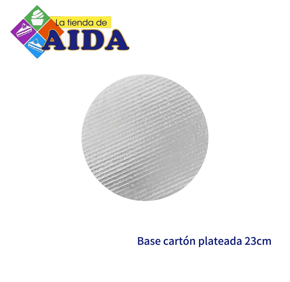Base cartón plateada 23cm