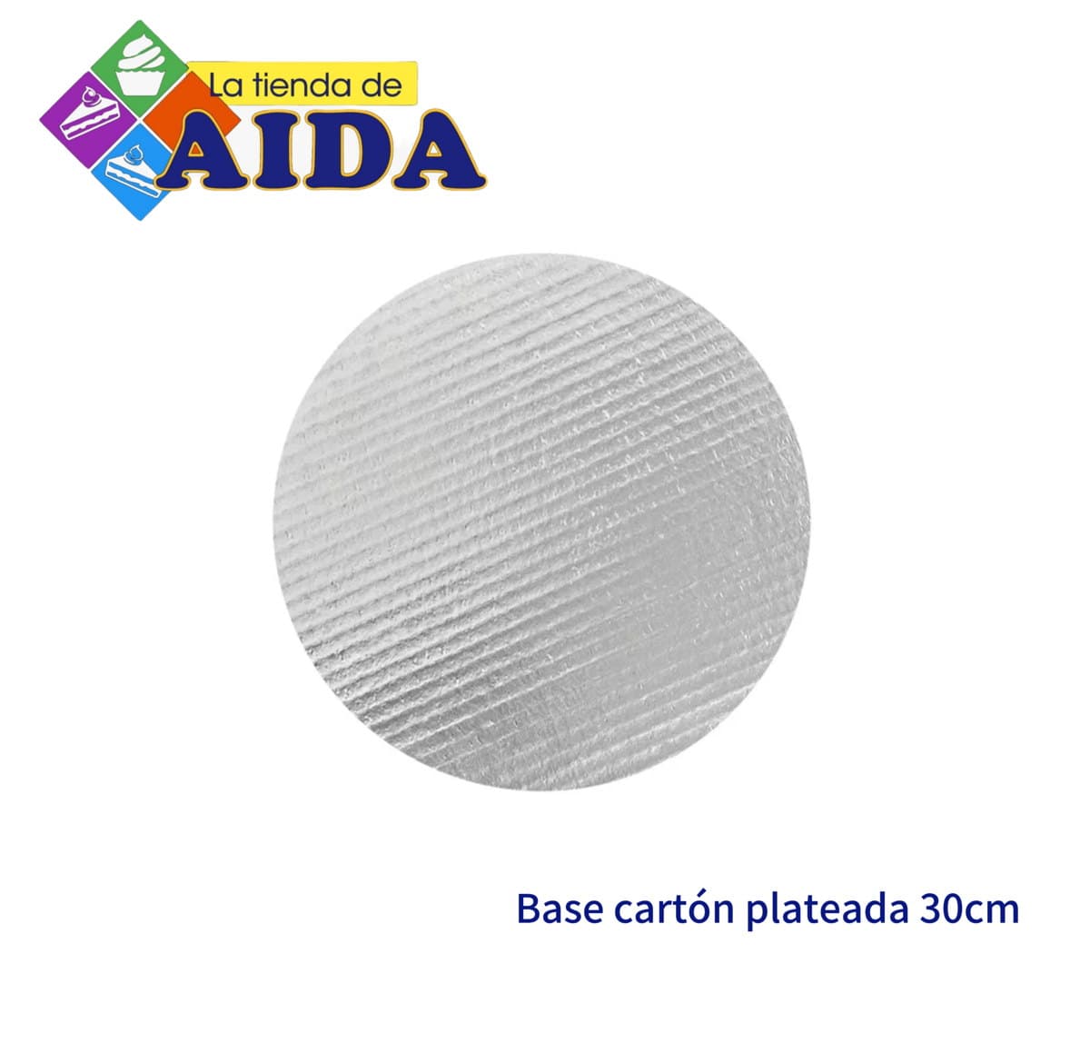 Base cartón plateada 30cm