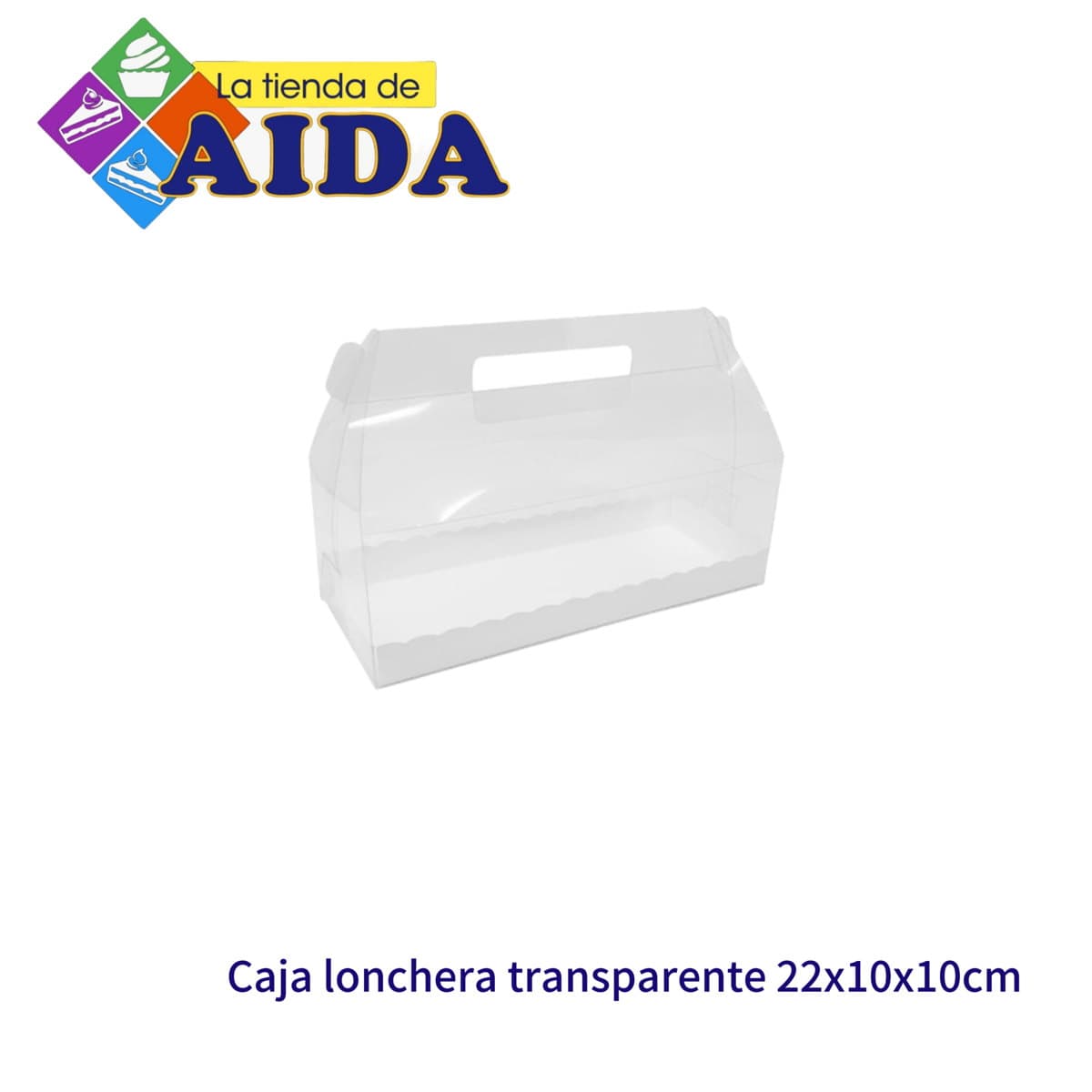 Caja lonchera transparente 22x10x10cm