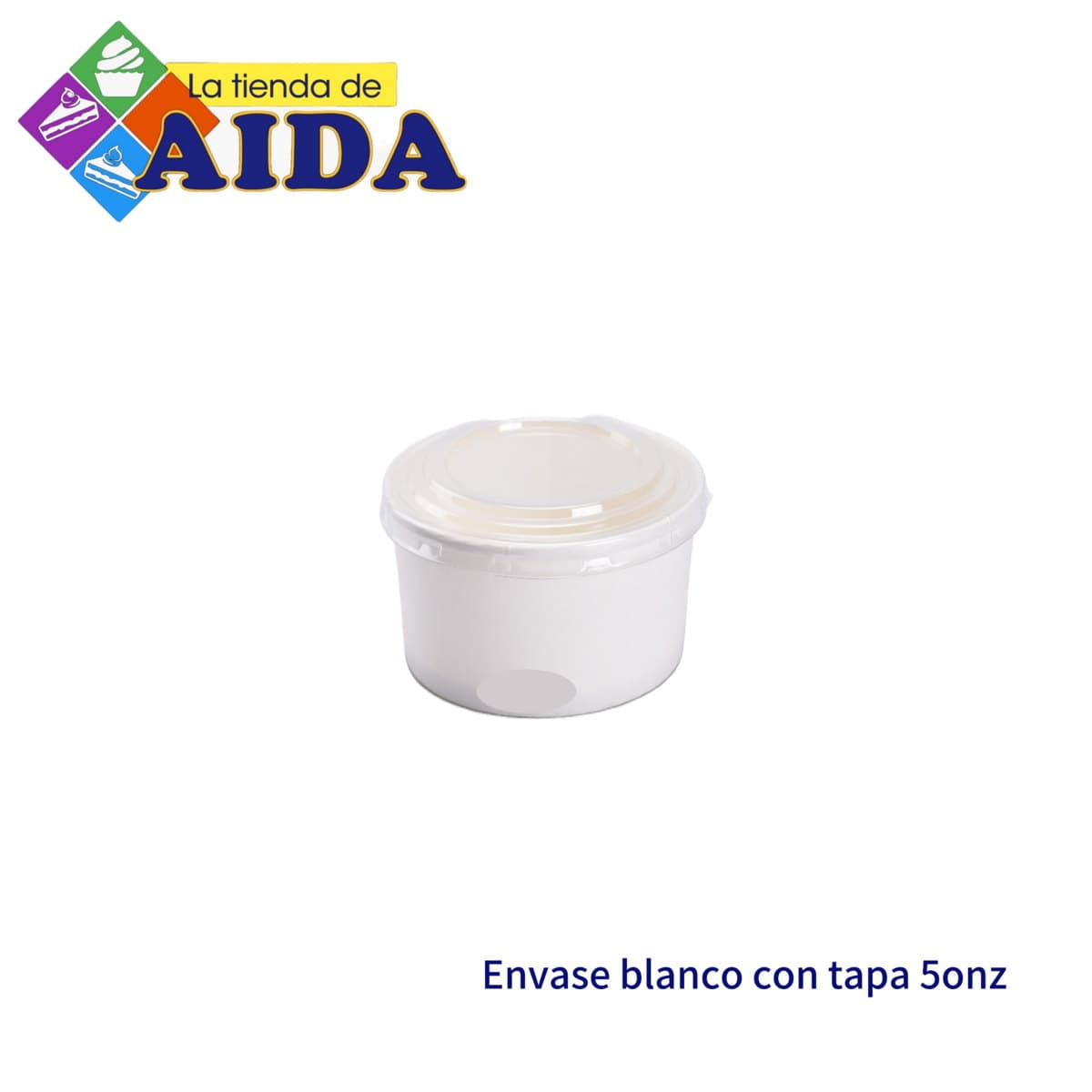 Envase blanco con tapa 5onz