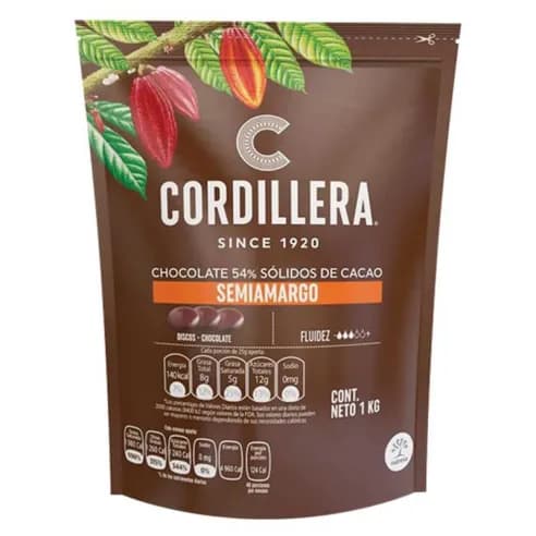 Cobertura real semiamarga 54% Cordillera 1 kg